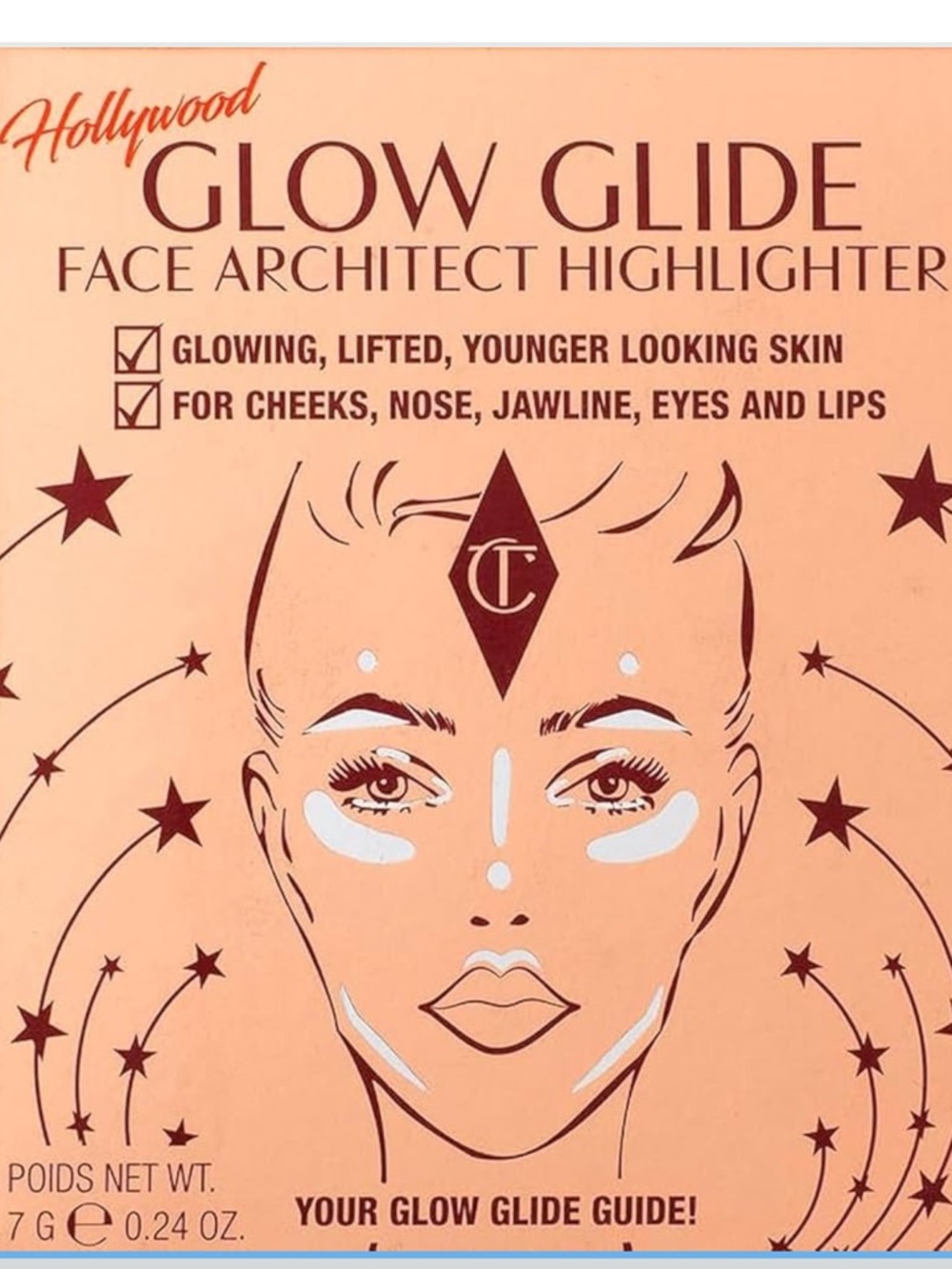 Charlotte Tilbury Glow Glide Highlighter - Rose Gold Glow NIB